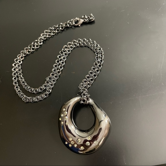 J.Crew Pendant and Chain. Rhinestones in the pendant. - Picture 2 of 5